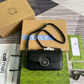 Gucci 739722 Petite GG Mini Shoulder Bag Black