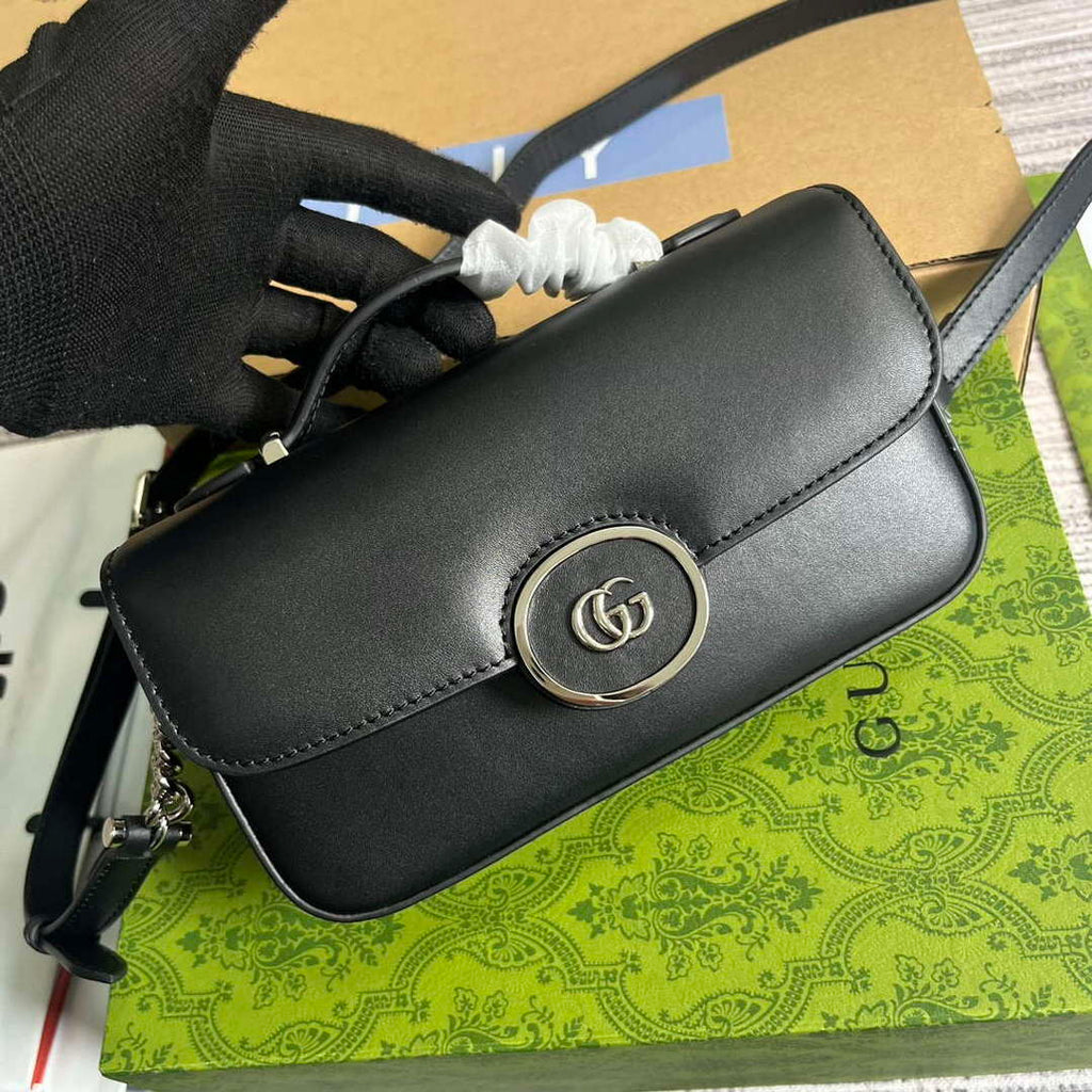 Gucci 739722 Petite GG Mini Shoulder Bag Black