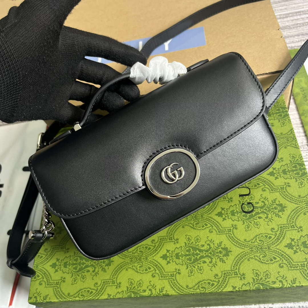 Gucci 739722 Petite GG Mini Shoulder Bag Black - Default Title - View 4