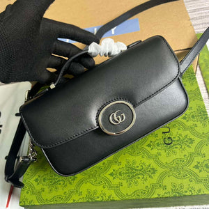 Gucci 739722 Petite GG Mini Shoulder Bag Black - Default Title - View 4