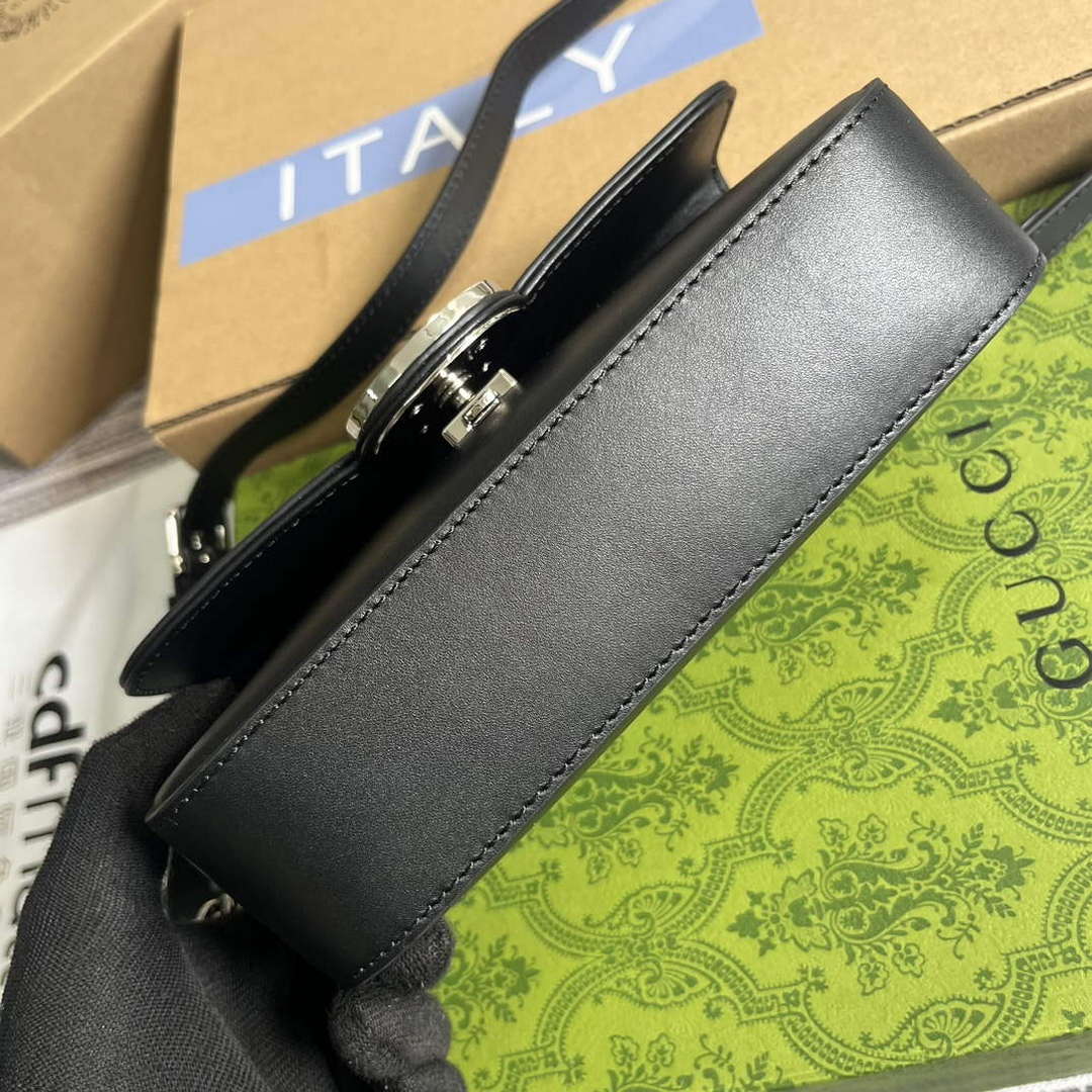 Gucci 739722 Petite GG Mini Shoulder Bag Black - Default Title - View 6