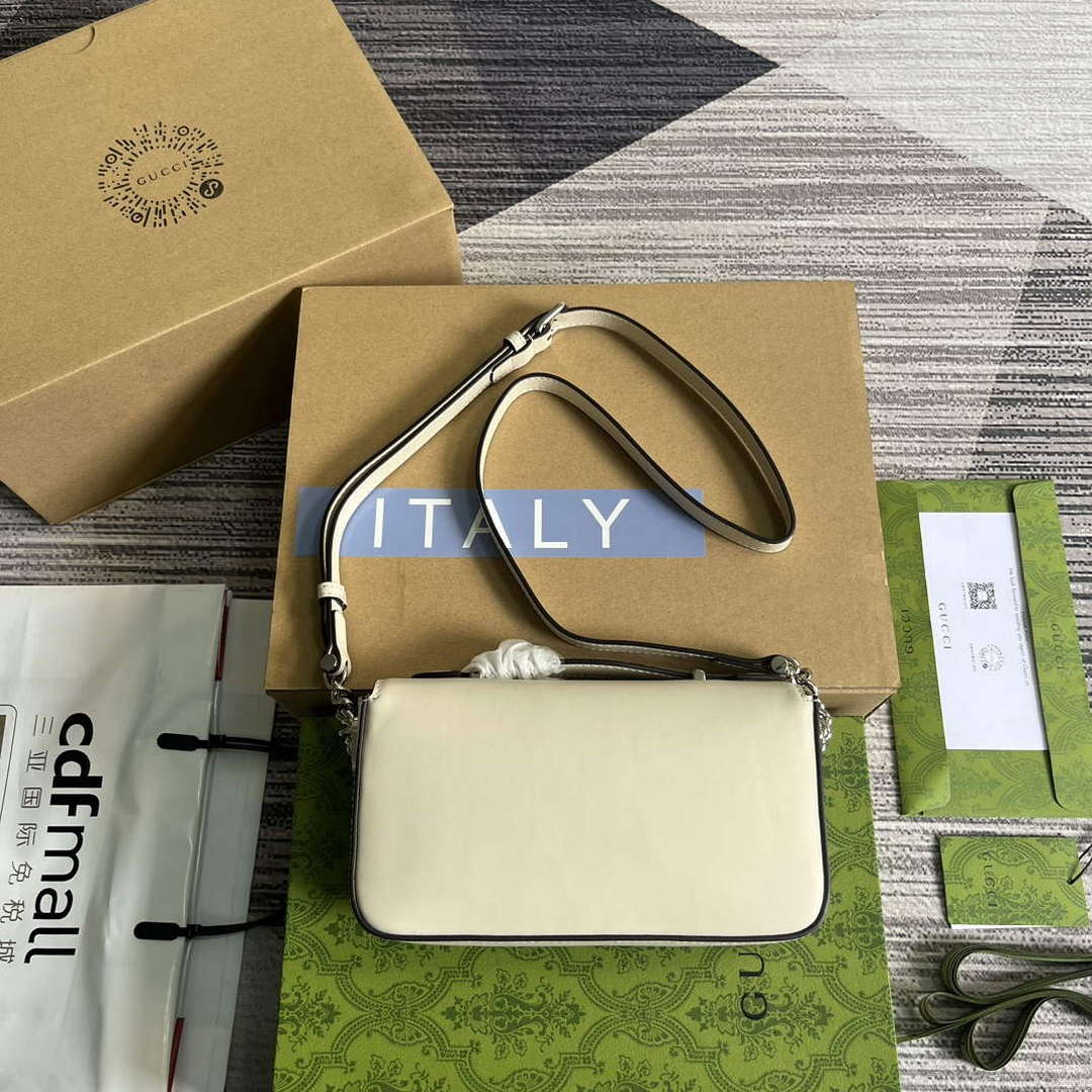 Gucci 739722 Petite GG Mini Shoulder Bag White - Default Title - View 2