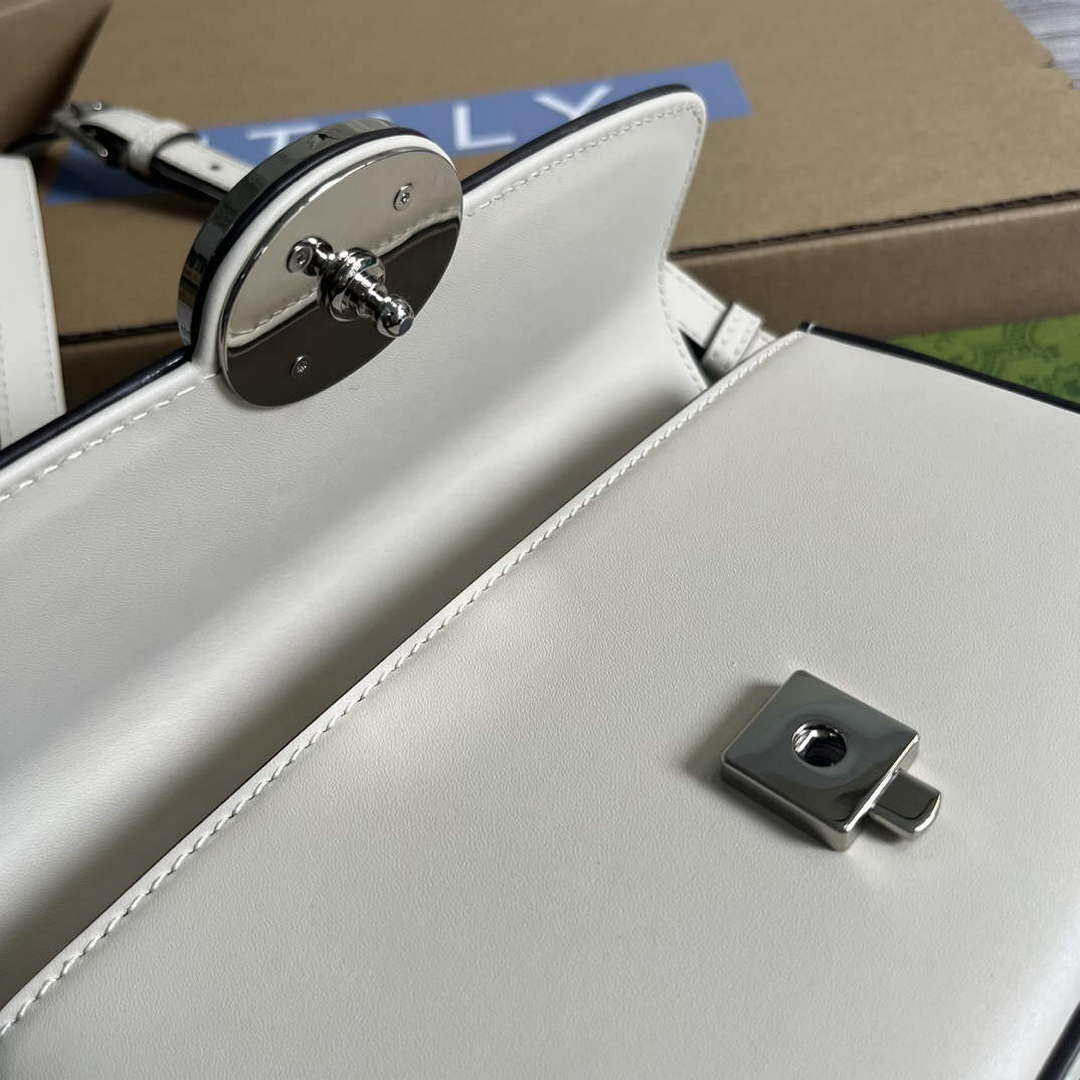 Gucci 739722 Petite GG Mini Shoulder Bag White