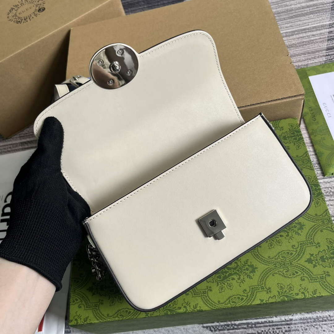 Gucci 739722 Petite GG Mini Shoulder Bag White - Default Title - View 7