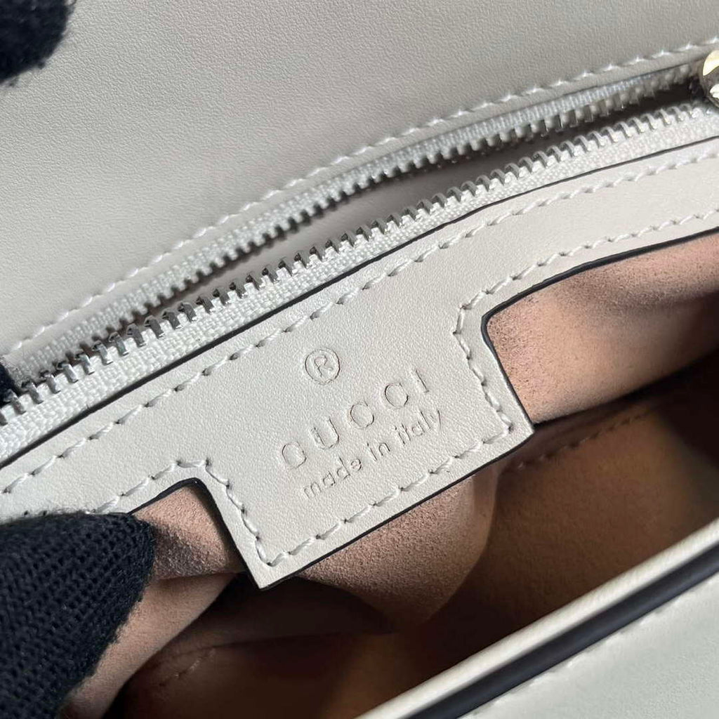 Gucci 739722 Petite GG Mini Shoulder Bag White