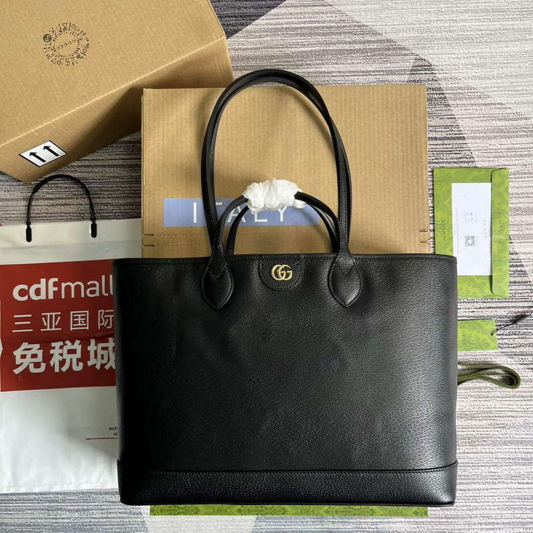 Gucci 739730 Ophidia Medium Tote Bag Black leather - Default Title - View 1
