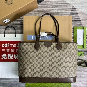 Gucci 739730 Ophidia Medium Tote Bag Brown canvas - Default Title - View 2