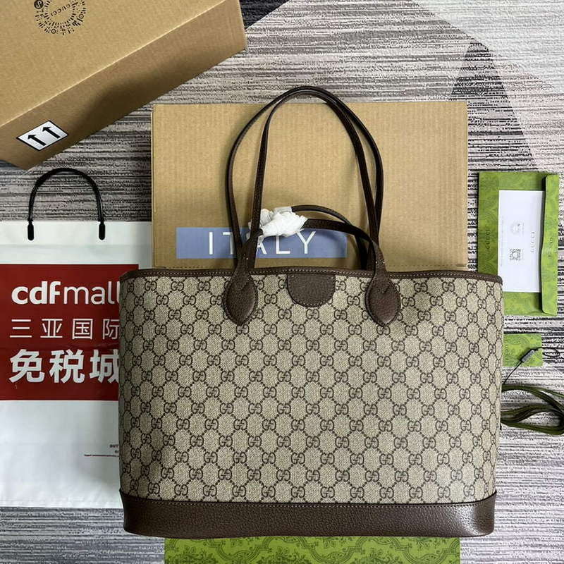 Gucci 739730 Ophidia Medium Tote Bag Brown canvas - Default Title - View 2