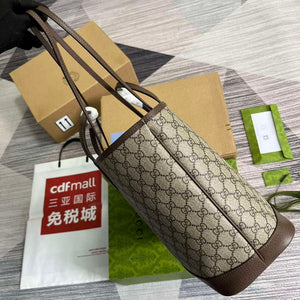 Gucci 739730 Ophidia Medium Tote Bag Brown canvas - Default Title - View 3