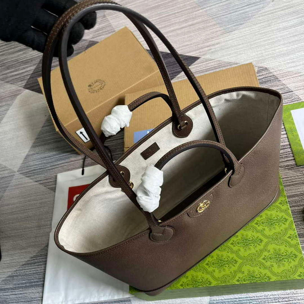 Gucci 739730 Ophidia Medium Tote Bag Brown leather