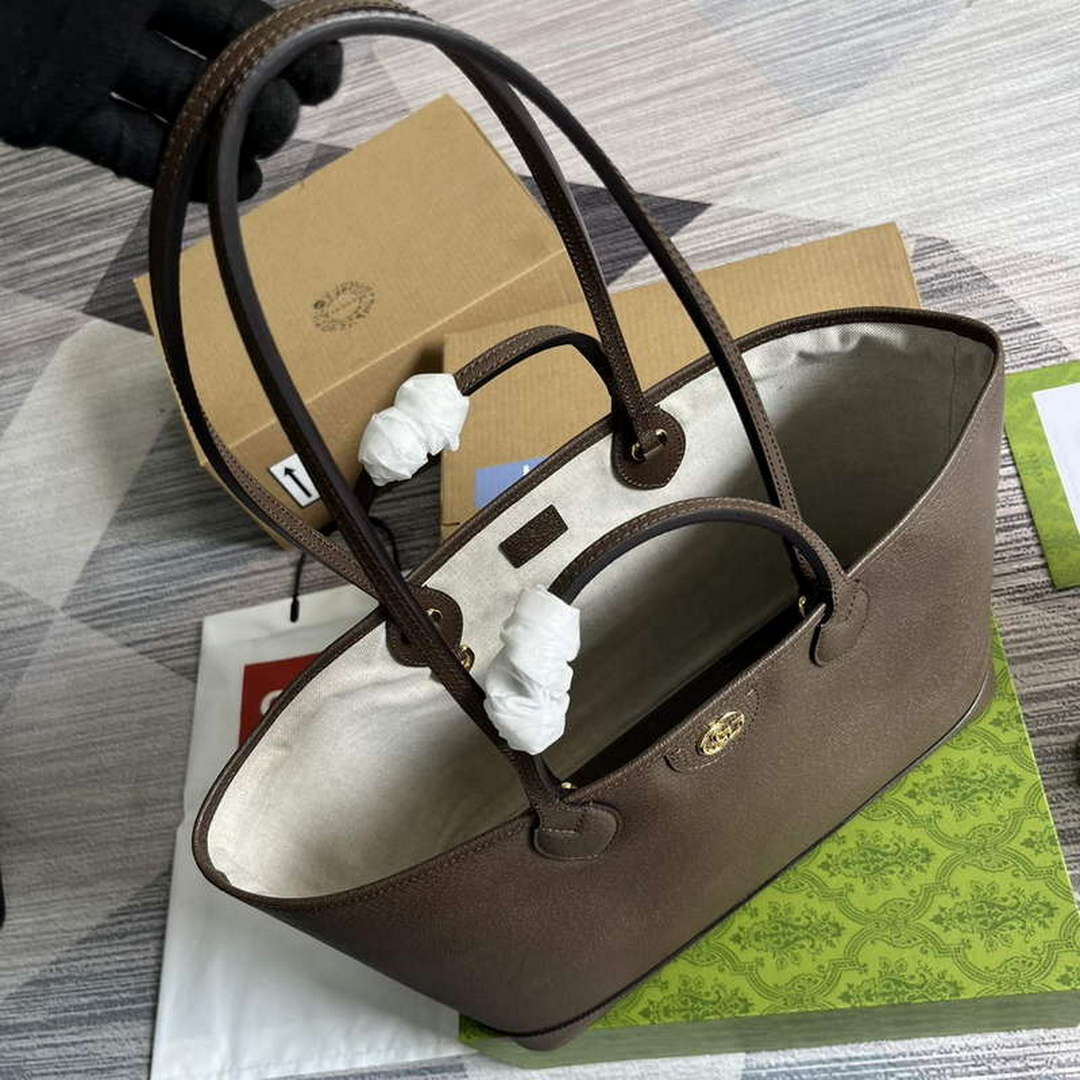 Gucci 739730 Ophidia Medium Tote Bag Brown leather - Default Title - View 8
