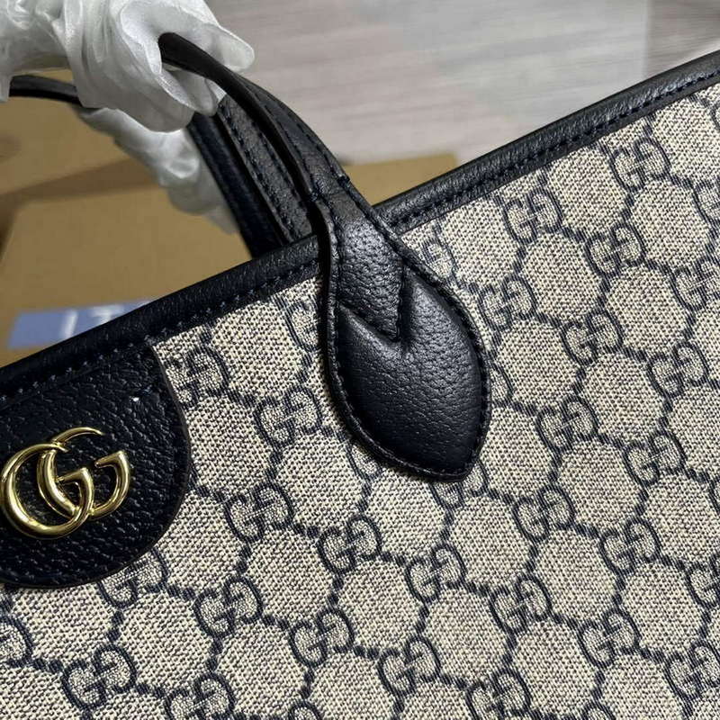 Gucci 739730 Ophidia Medium Tote Bag Dark Blue canvas