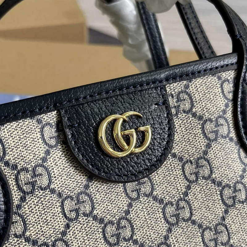 Gucci 739730 Ophidia Medium Tote Bag Dark Blue canvas