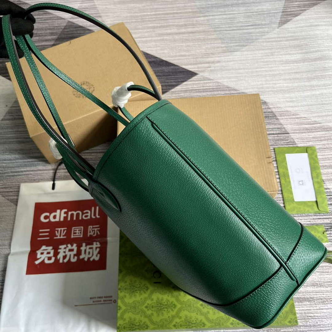 Gucci 739730 Ophidia Medium Tote Bag Green leather - Default Title - View 3