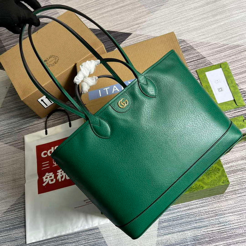 Gucci 739730 Ophidia Medium Tote Bag Green leather