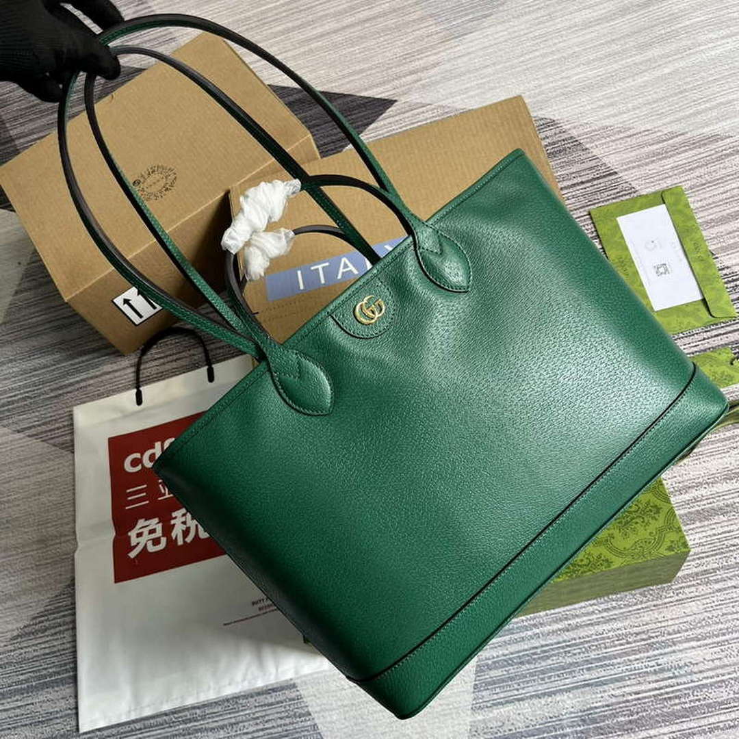 Gucci 739730 Ophidia Medium Tote Bag Green leather - Default Title - View 4