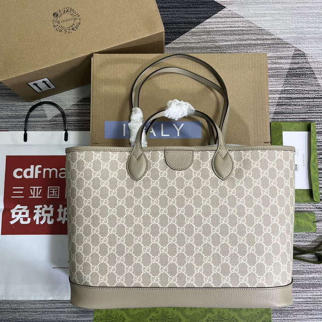 Gucci 739730 Ophidia Medium Tote Bag Oatmeal canvas - Default Title - View 2