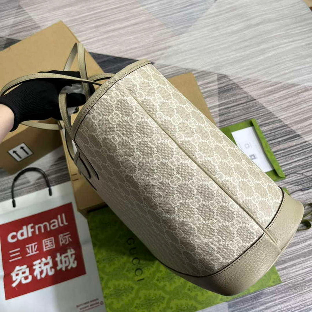 Gucci 739730 Ophidia Medium Tote Bag Oatmeal canvas
