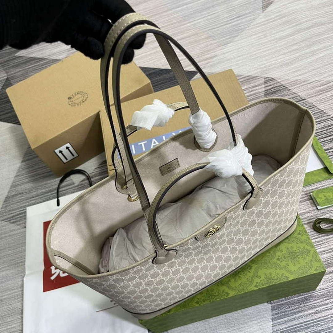 Gucci 739730 Ophidia Medium Tote Bag Oatmeal canvas - Default Title - View 8