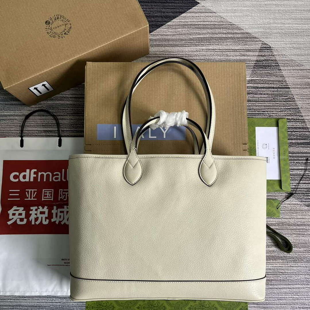 Gucci 739730 Ophidia Medium Tote Bag White leather - Default Title - View 2