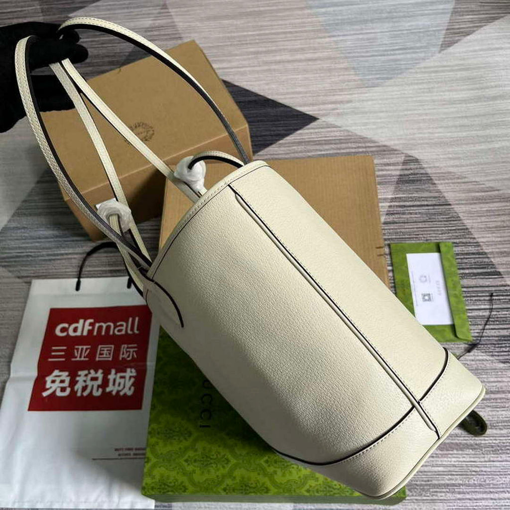 Gucci 739730 Ophidia Medium Tote Bag White leather
