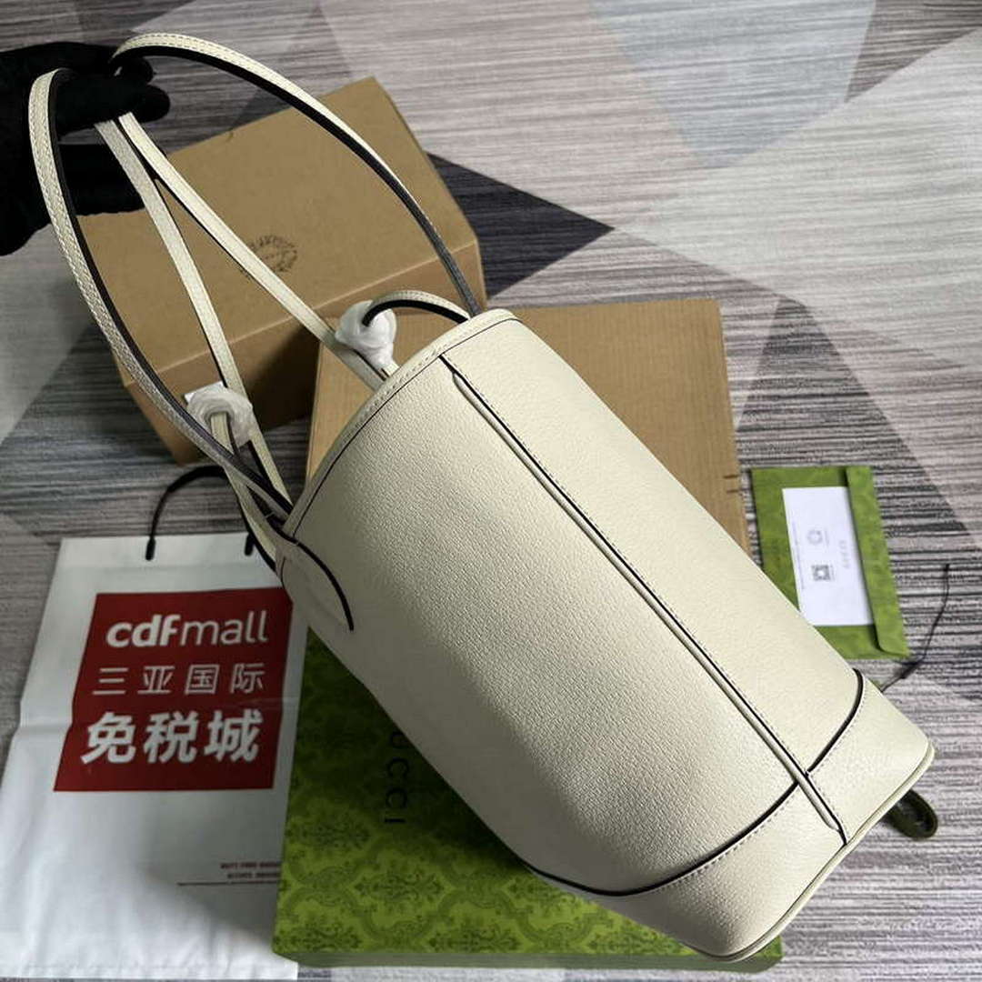 Gucci 739730 Ophidia Medium Tote Bag White leather