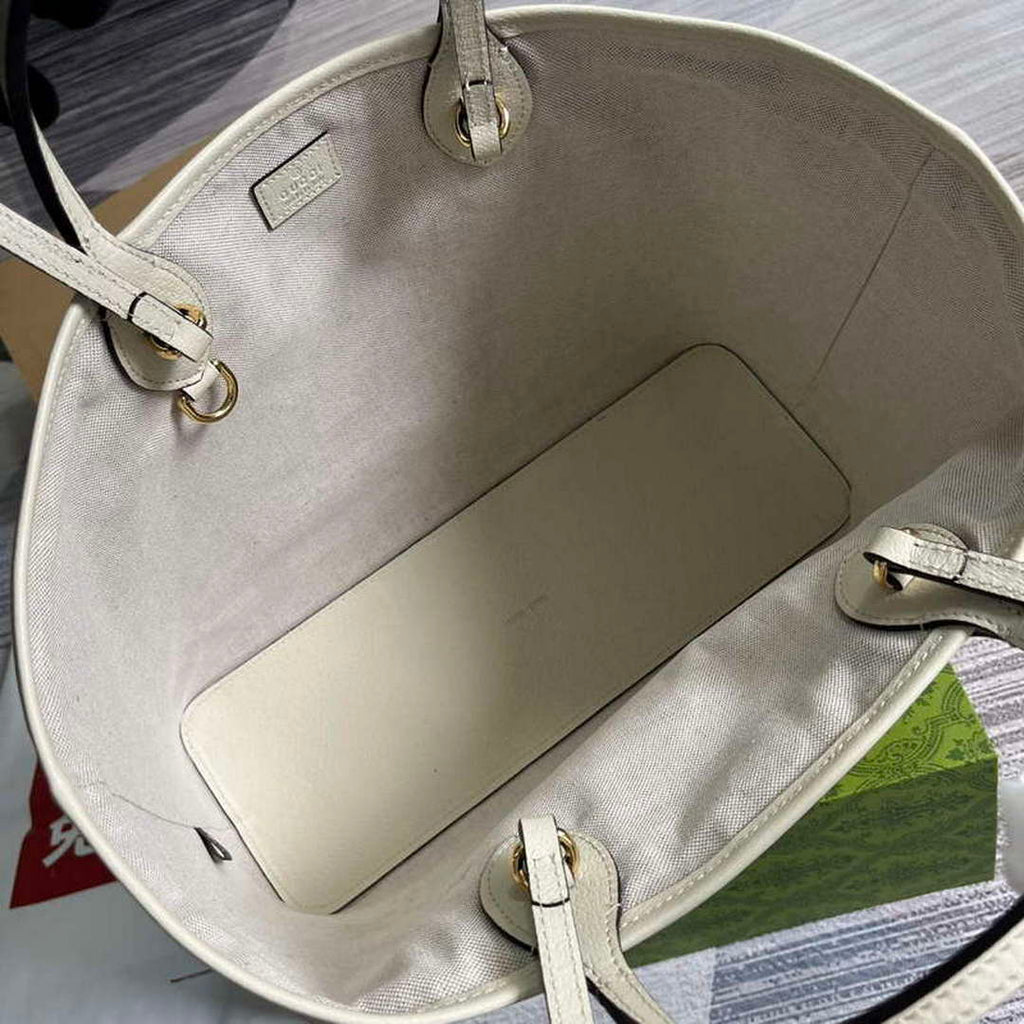 Gucci 739730 Ophidia Medium Tote Bag White leather