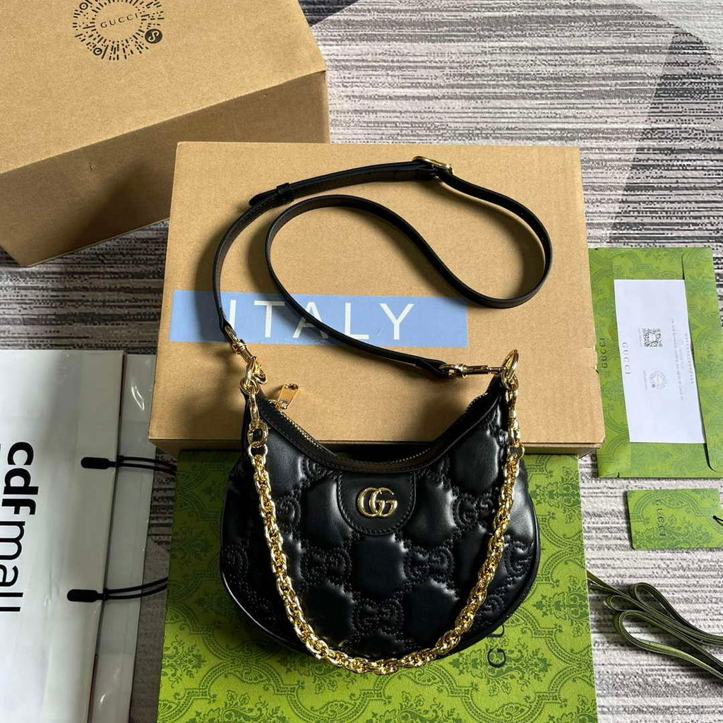 Gucci 739736 GG Matelass¨¦ Mini Bag Black