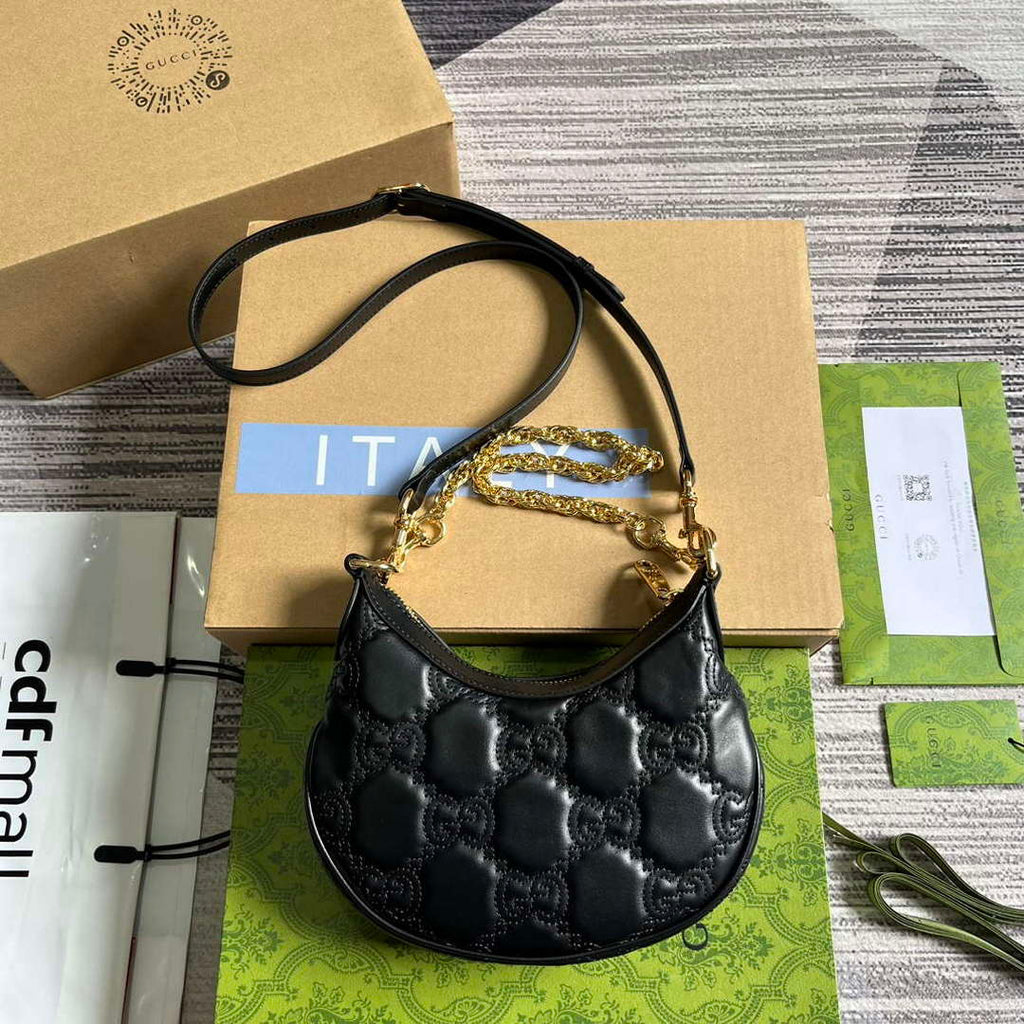 Gucci 739736 GG Matelass¨¦ Mini Bag Black