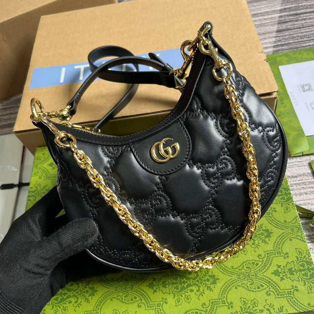 Gucci 739736 GG Matelass¨¦ Mini Bag Black