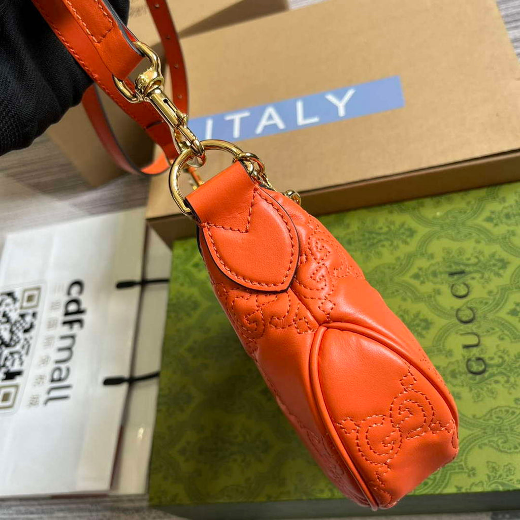 Gucci 739736 GG Matelass¨¦ Mini Bag Orange