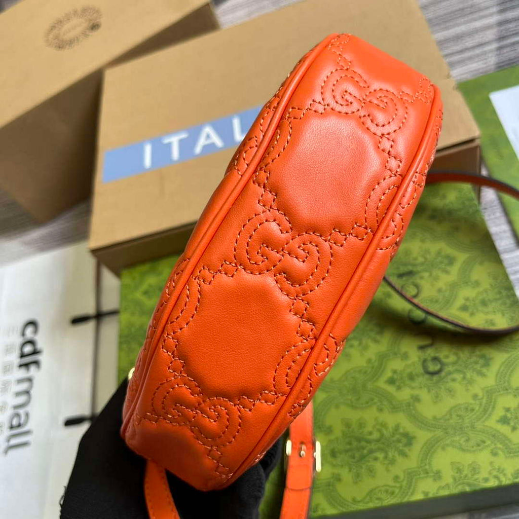 Gucci 739736 GG Matelass¨¦ Mini Bag Orange