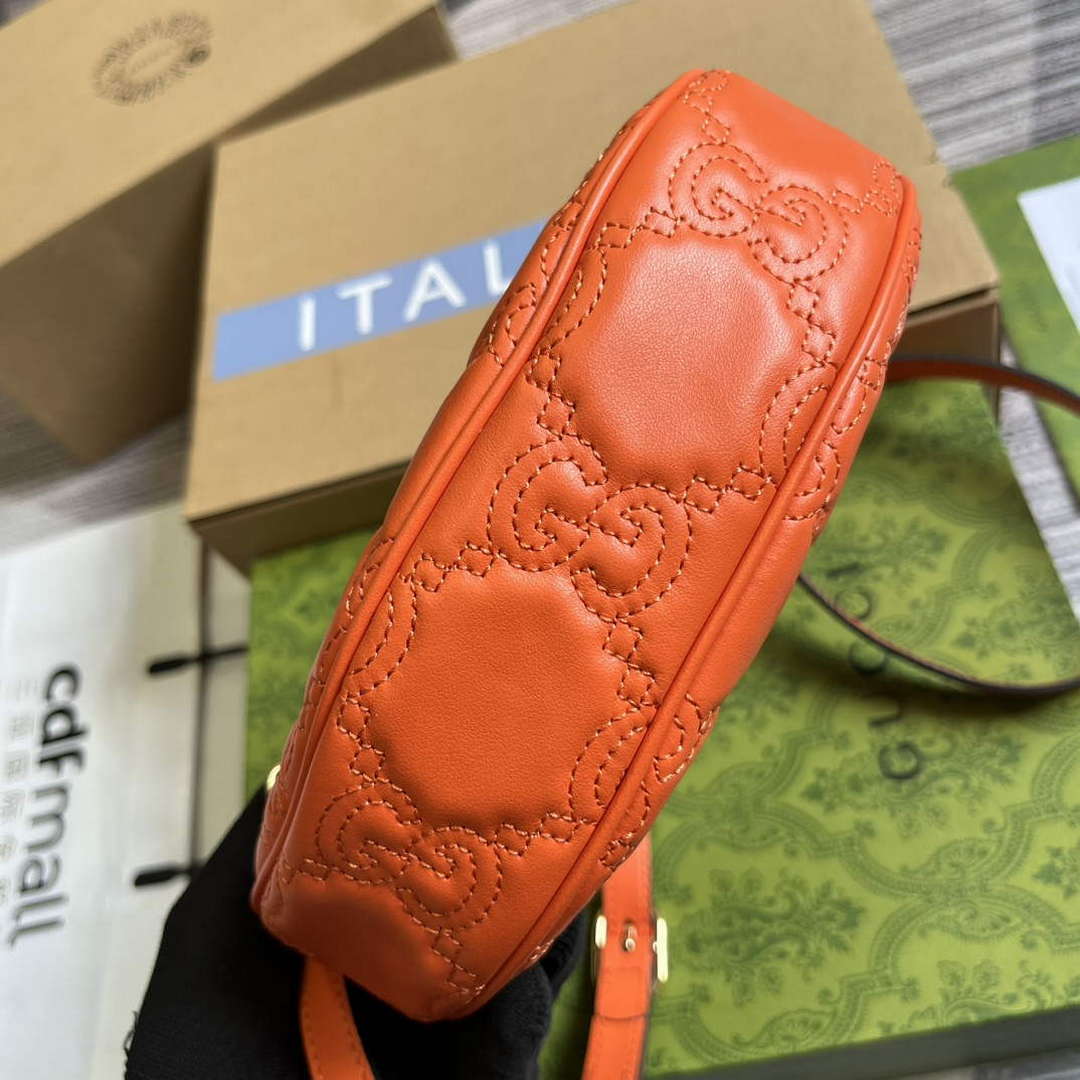 Gucci 739736 GG Matelass¨¦ Mini Bag Orange
