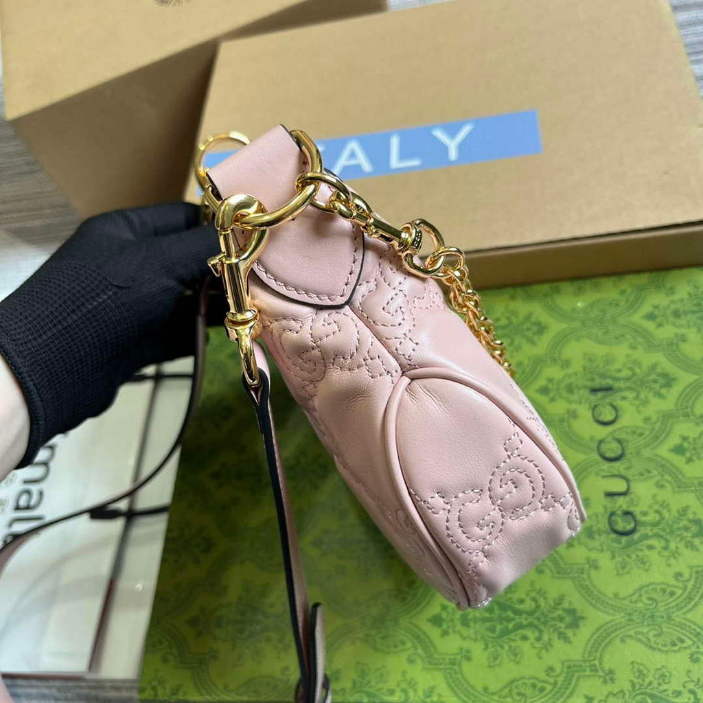 Gucci 739736 GG Matelass¨¦ Mini Bag Pink