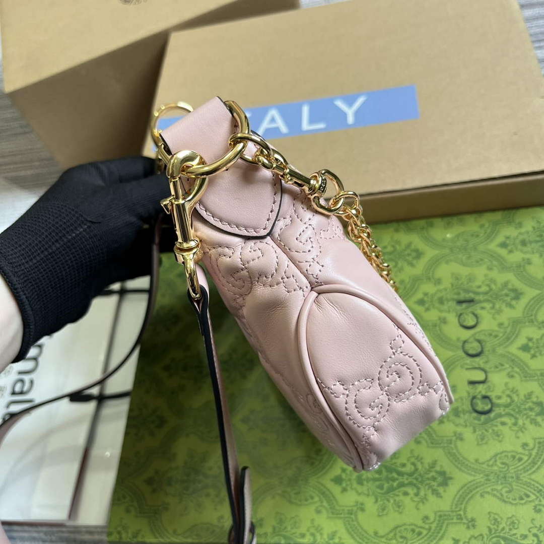 Gucci 739736 GG Matelass¨¦ Mini Bag Pink