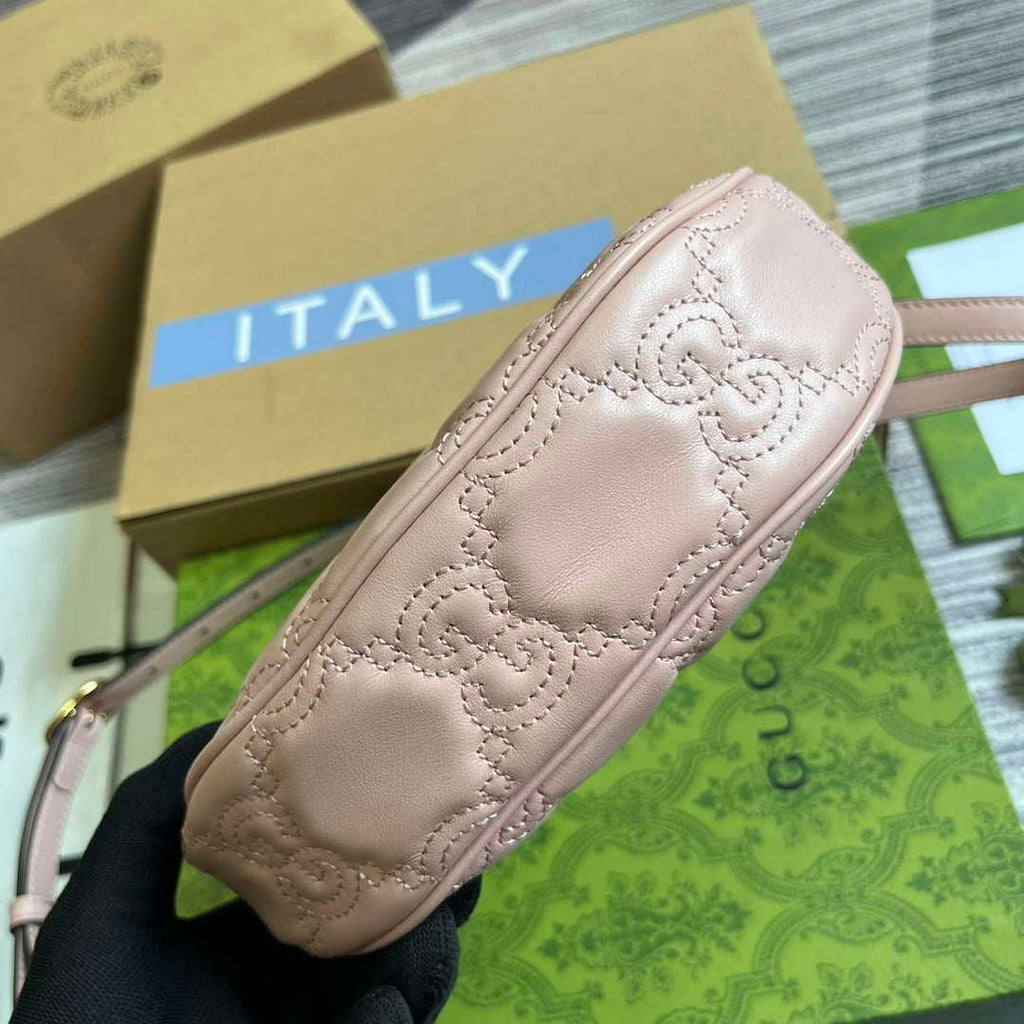 Gucci 739736 GG Matelass¨¦ Mini Bag Pink
