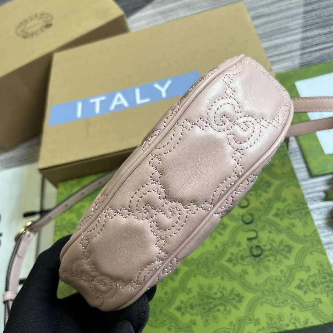 Gucci 739736 GG Matelass¨¦ Mini Bag Pink