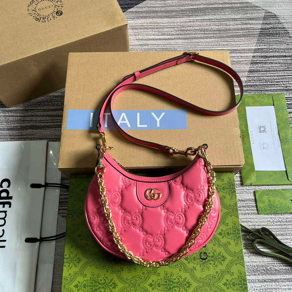 Gucci 739736 GG Matelass¨¦ Mini Bag Rose pink