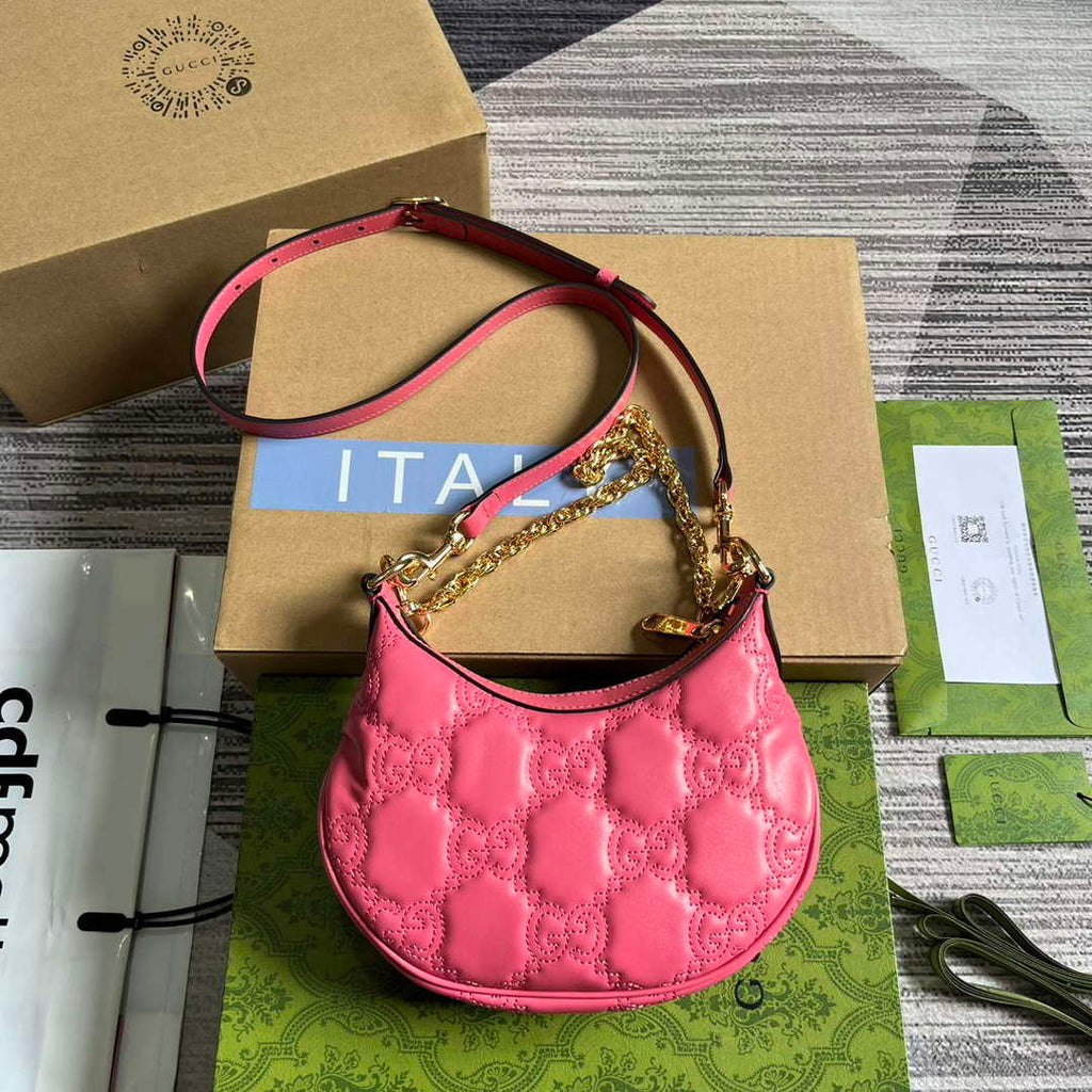 Gucci 739736 GG Matelass¨¦ Mini Bag Rose pink