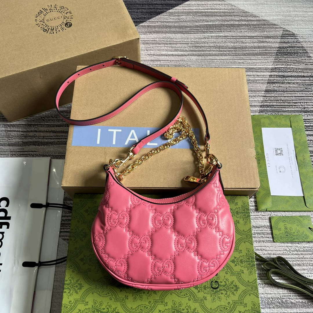 Gucci 739736 GG Matelass¨¦ Mini Bag Rose pink