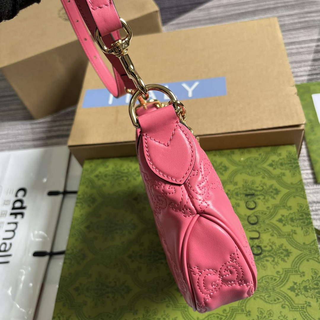 Gucci 739736 GG Matelass¨¦ Mini Bag Rose pink
