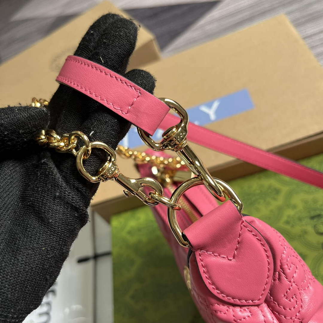 Gucci 739736 GG Matelass¨¦ Mini Bag Rose pink