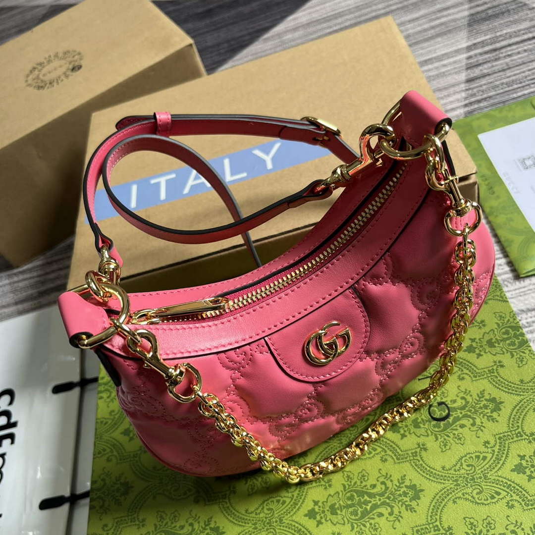 Gucci 739736 GG Matelass¨¦ Mini Bag Rose pink