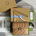 Gucci ?740834 GG Deco Small Shoulder Bag Apricot