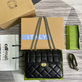 Gucci 740834 Gucci Deco Small Shoulder Bag Black - Default Title - View 1