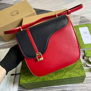 Gucci 740988 Equestrian inspired shoulder bag Blue and red - Default Title - View 4