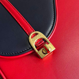 Gucci 740988 Equestrian inspired shoulder bag Blue and red - Default Title - View 5