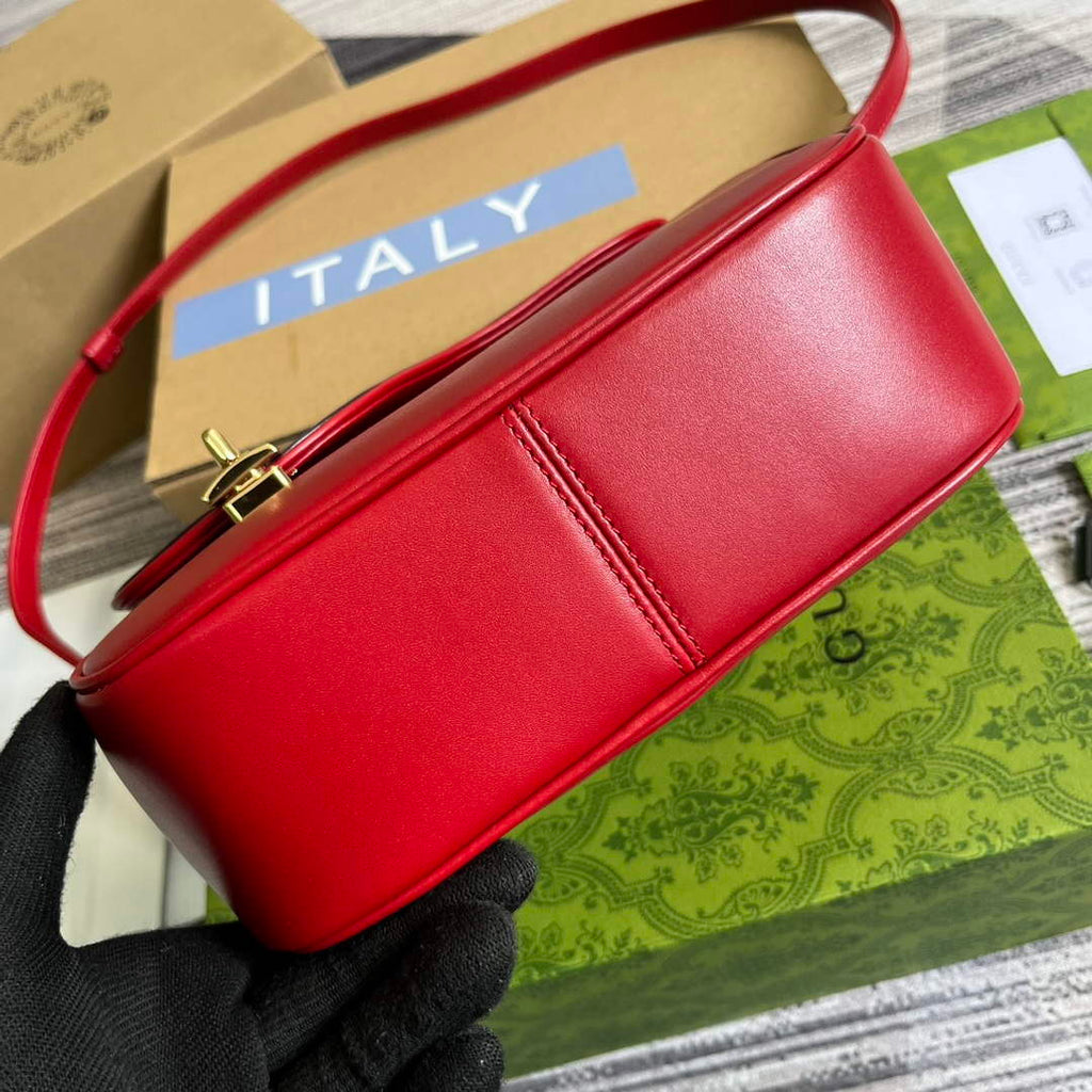 Gucci 740988 Equestrian inspired shoulder bag Blue and red