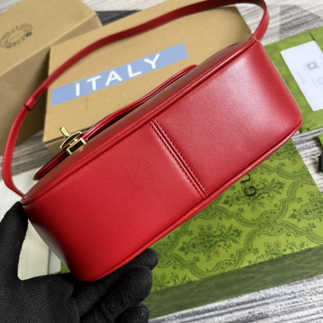 Gucci 740988 Equestrian inspired shoulder bag Blue and red