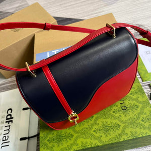 Gucci 740988 Equestrian inspired shoulder bag Blue and red - Default Title - View 7